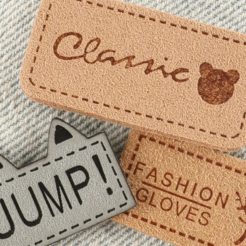 10pcs PU Leather Labels Tags Handmade Tag Label Embellishment Knit DIY Jeans Bags Shoes Hat Sewing Tags Garment Accessories