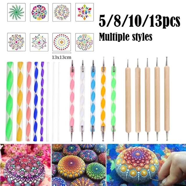 Mandala Dotting Tools Painting Tools Multi-Styles Nail Tool Painting  Stencils Drawing Stylus DIY Stone Embossing