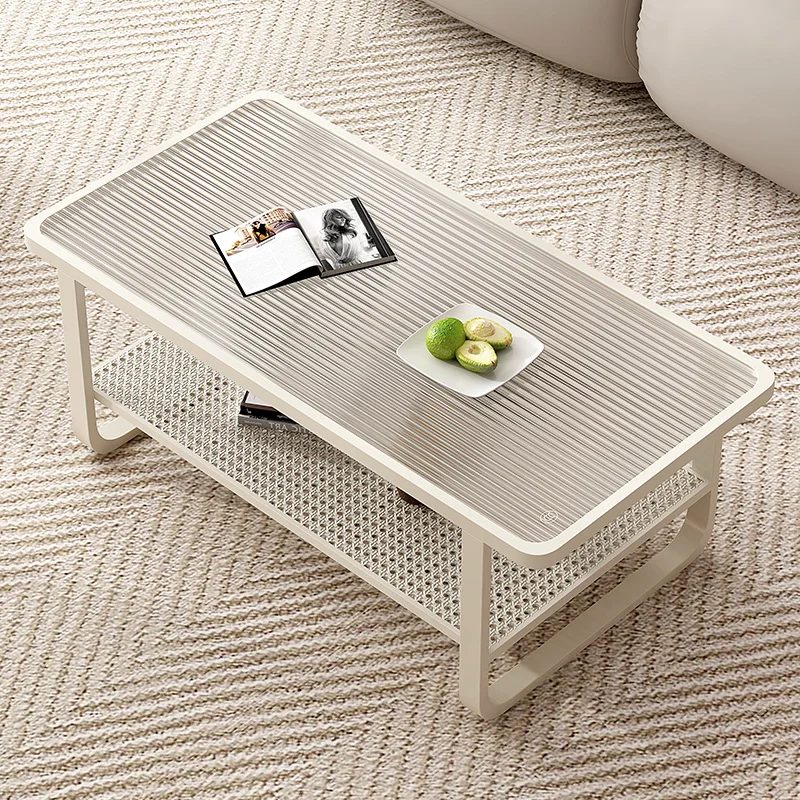 

Cream Style Sofa and Tea Table Small Apartment Living Room Home Modern Minimalist Tea Table