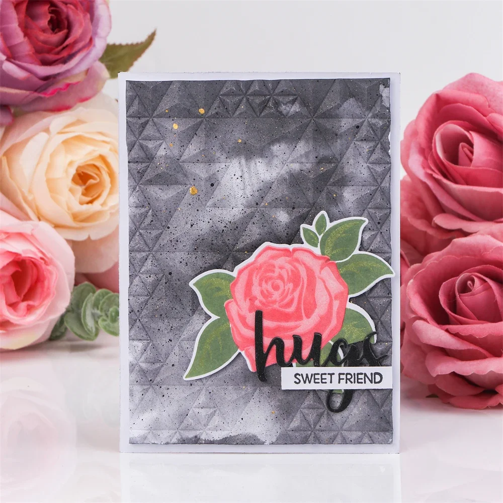 Embossing Folder 3D Blooming Flowers Tulip Geometric Patterns Background For Adding Textured Detail To Paper Crafting Project
