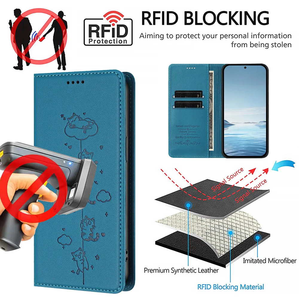 Premium PU Leather Flip Wallet Phone Case with Card Slot