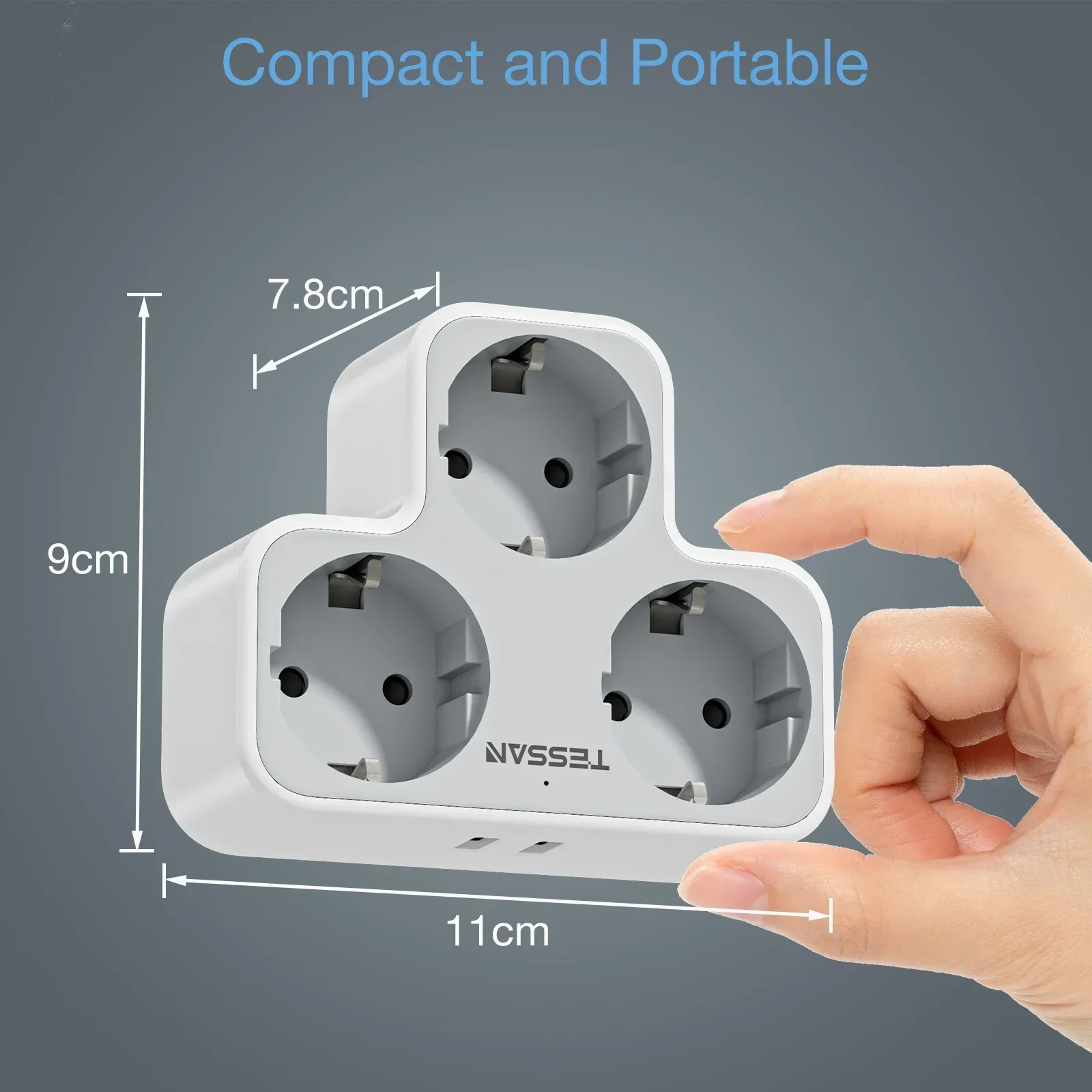 TESSAN EU Multi Wall Outlet Power Strip power strip power socket plug adapter wall socket extender power plug adapter Extender with USB Charging Ports Europe Korea Plug Electric Wall Socket Adapter for Home