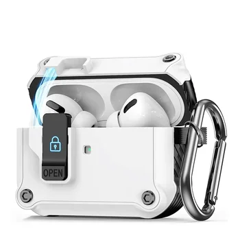 에어팟 프로 2 케이스 보호 커버, 잠금 장치 포함, 에어팟 프로 2 1 세대 케이스, 키체인 포함