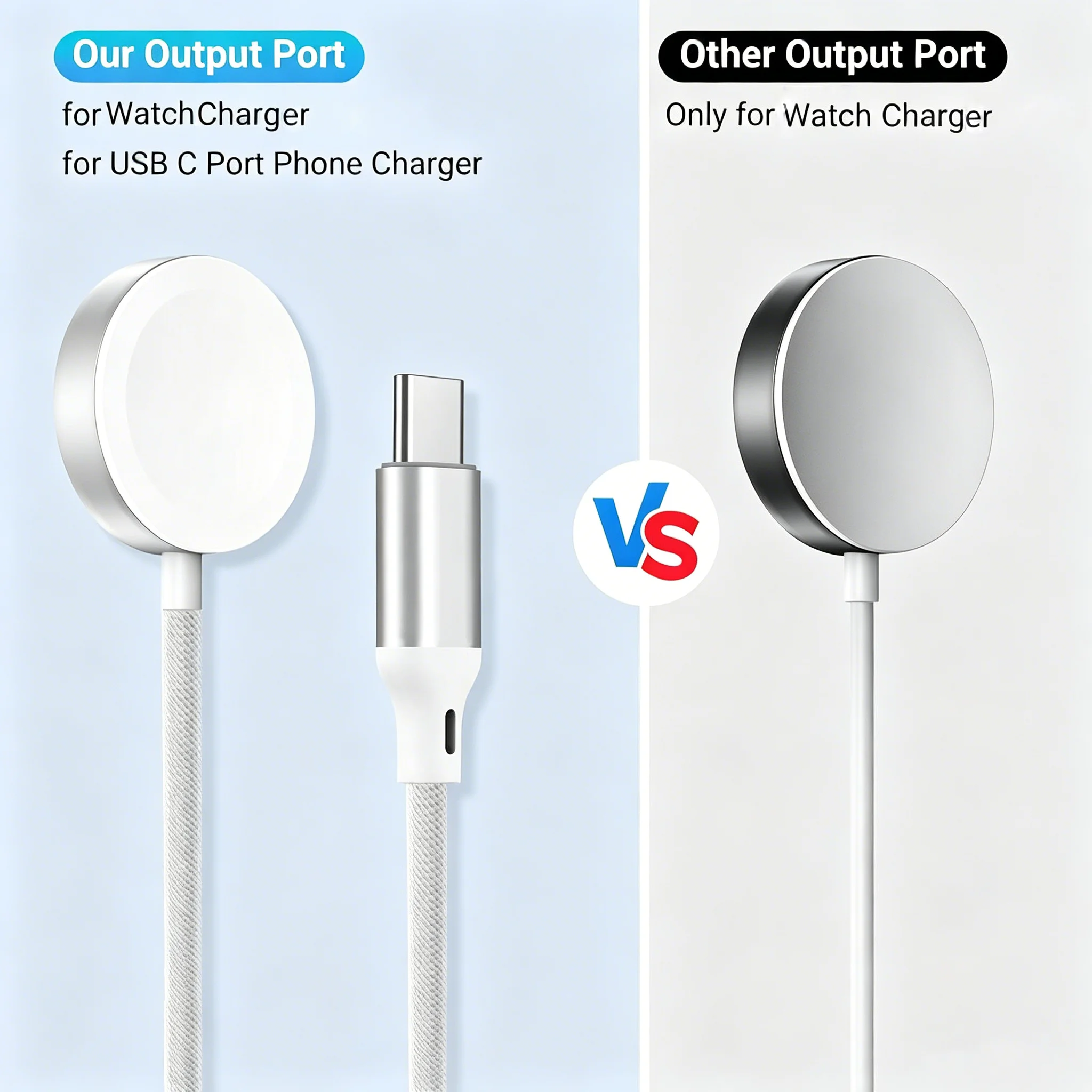 Enhanced Multi-Device Fast Charging Cable with Magnetic Wireless Charger Functionality for Smartwatches and Smartphones