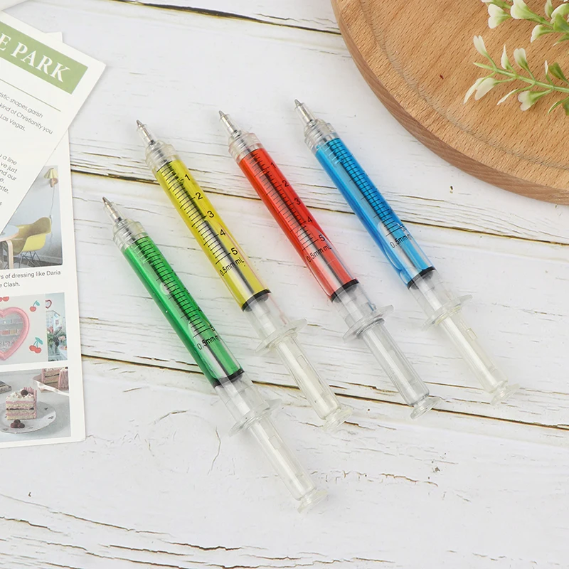Ballpoint Pen 1pcs Injection Type Doctor Nurse Gift Liquid Pen Color Red Blue Transmission Syringe Pens