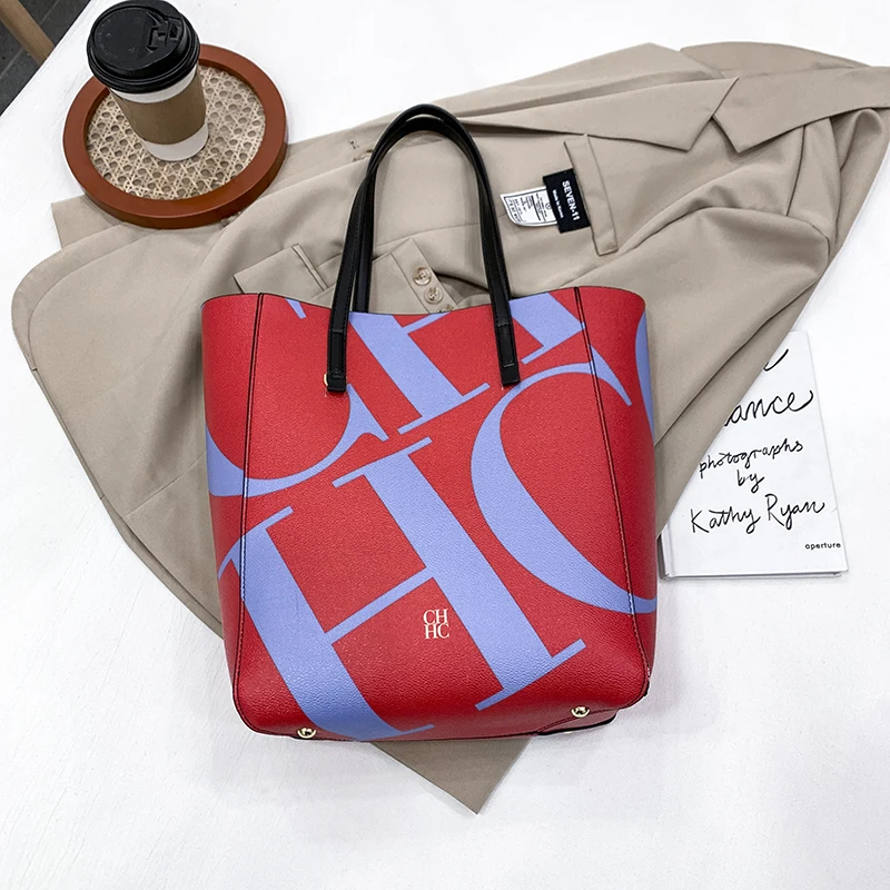 Luxury Brand Ladies Printed Letters CHCH HCHC Bucket Bag 2022 New Famous Designer Classic