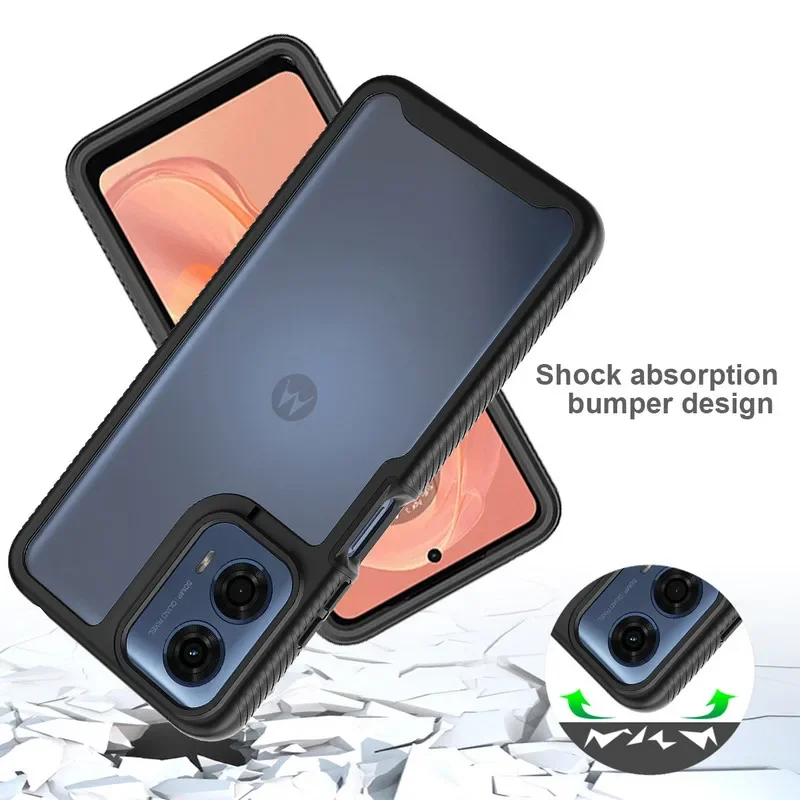 5G Crystal Clear Protective Case with Bumper and PET Front Film
