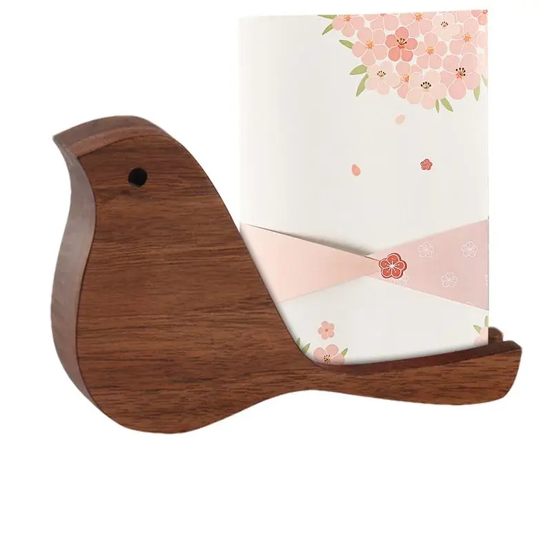 

Деревянный держатель для карт с календарем и сообщением, маленькая подставка для витрины, украшение для птиц, поделки, декор для стола, фото