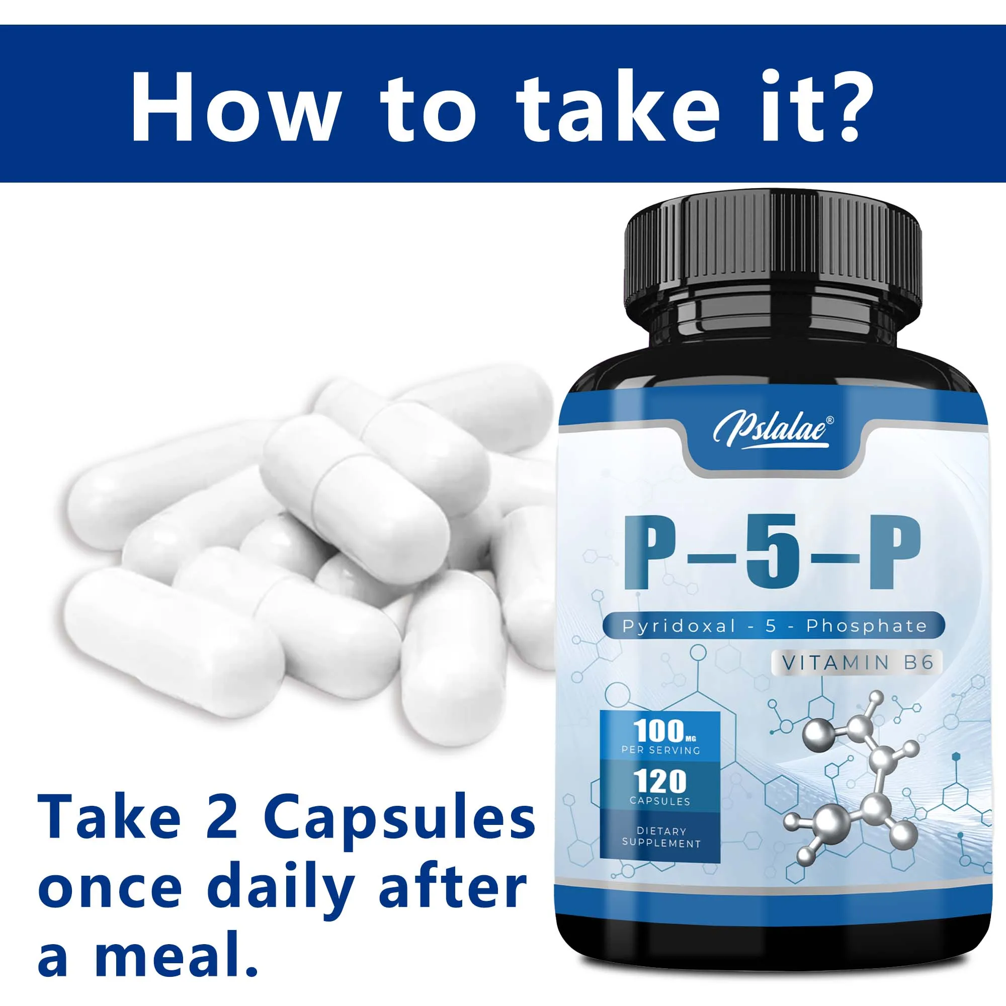 Pyridoxal-5-Phosphate (Vitamin B6) - Energy, Nervous System Support and Red Blood Cell Growth - 120 Capsules - Image 5