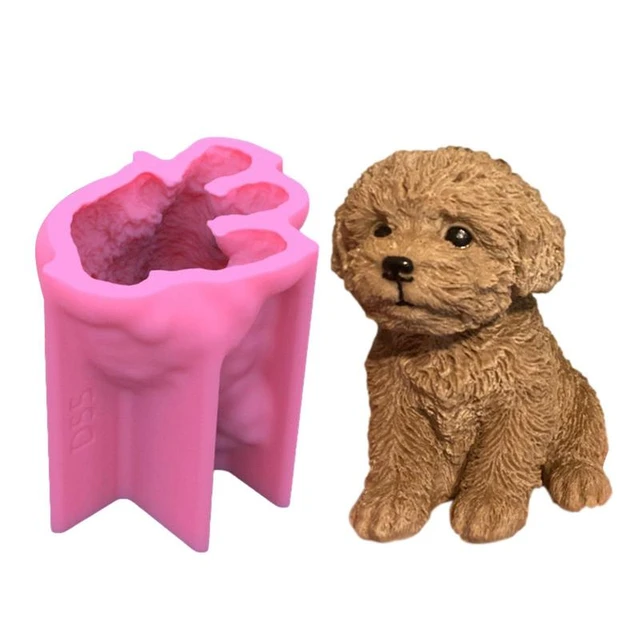 Large Tedy Dog Silicone Candle Mold 3D Cute Puppy Soap Molds