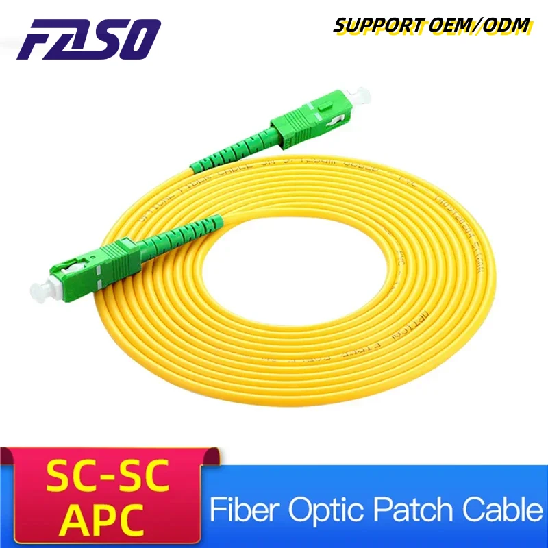 30M 50M SC/APC Fiber Optic Path Cord Cable Simplex 3.0mm Single Mode G652D Optical Fiber Jumper Cable APC Yellow LSZH fiber patch cable lc to lc om3 10gb gigabit multi mode jumper duplex 50 125 lszh fiber optic cord for sfp transceiver 2 meter