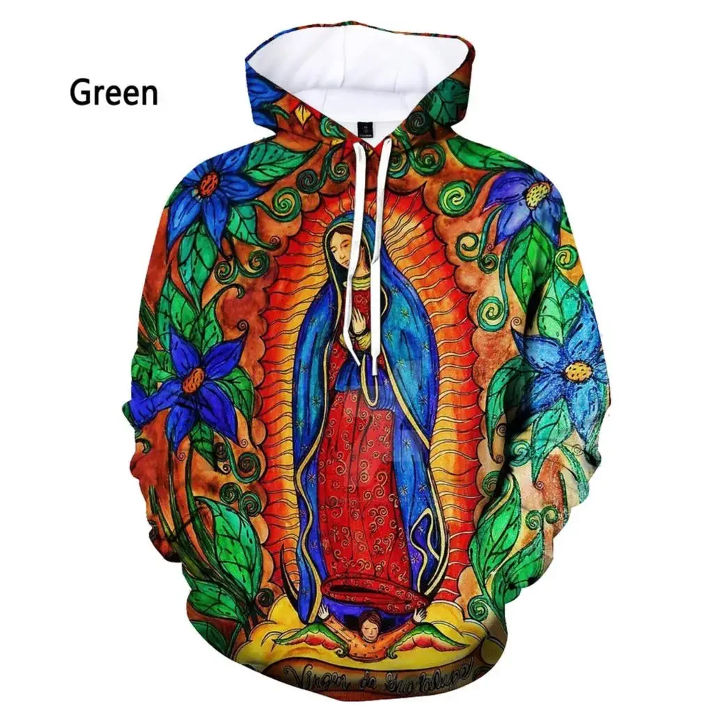 

Hoodies Christian Virgin Mary Motifs 3d Print Sweatshirts Men Women Hooded Oversized Hoodie Kids Pullover Sweatshirts Tracksuits