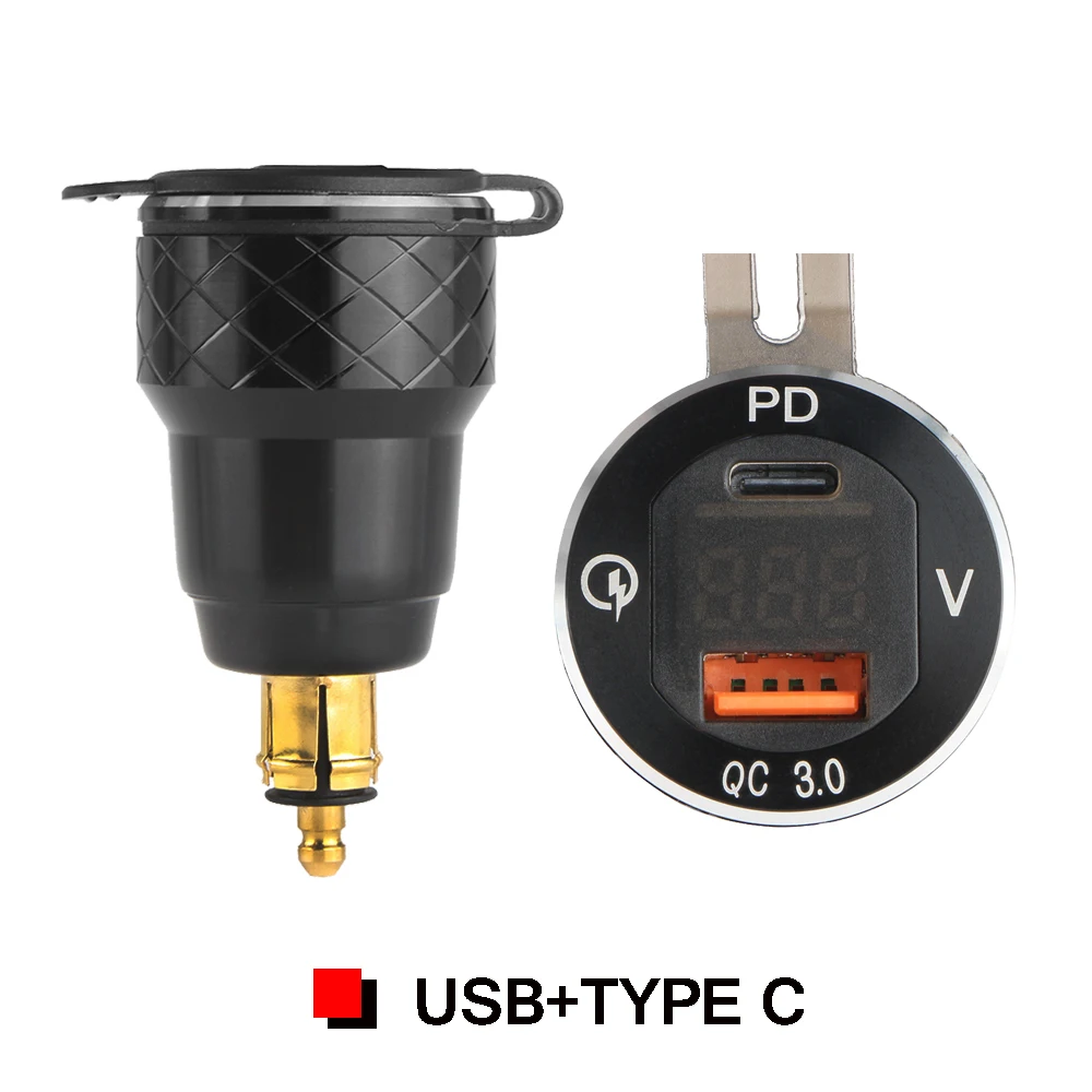 Wasserdichte Type-C PD+3.0 USB Port Motorrad Ladegerät Sockel