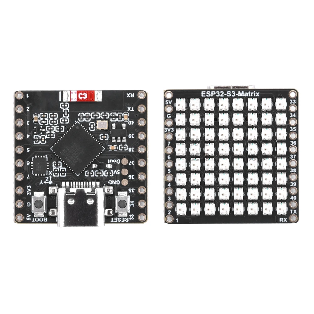 ตัวเลือกสินค้า บอร์ดพัฒนา ESP32-S3 พร้อมไฟ LED RGB 8x8