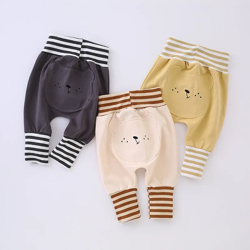 

Autumn 23 New Cute Children's Korean Edition Baby High Waist Calf Pants Baby Bottom Pants Big PP Cartoon Pants