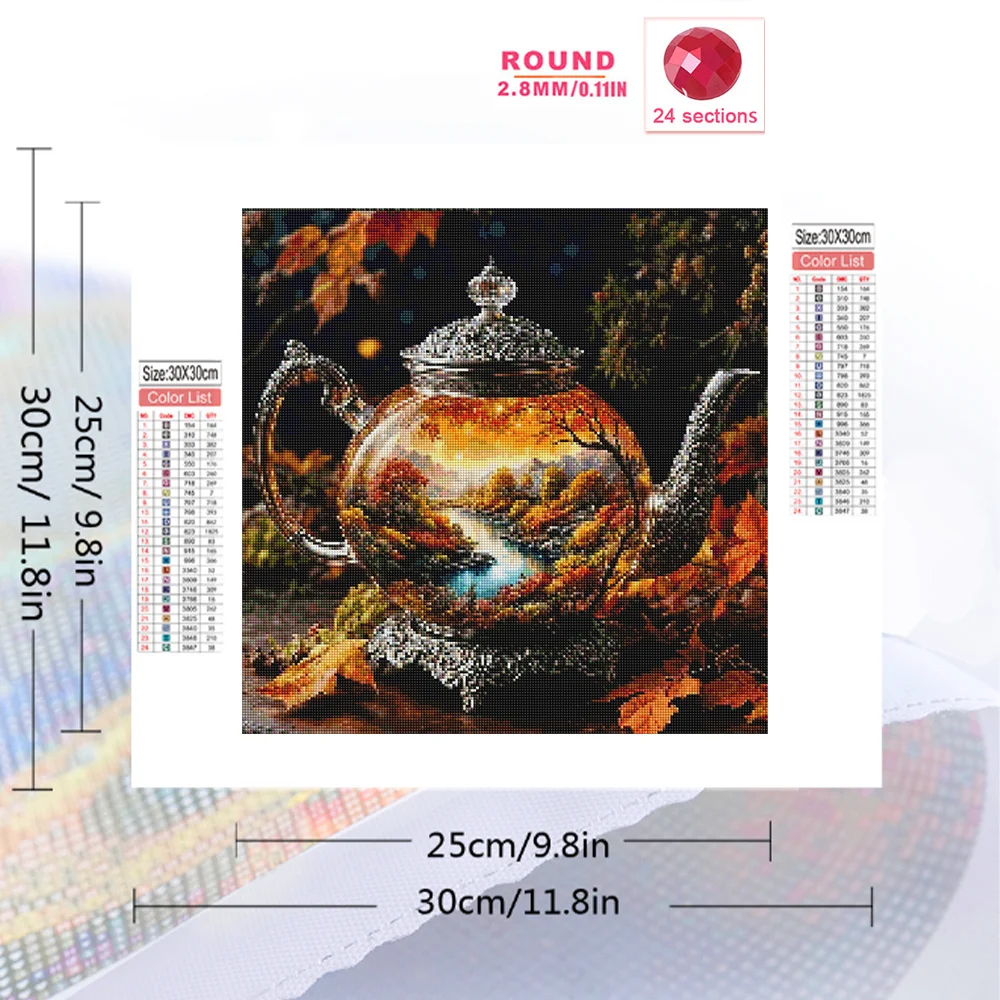 Evershine Diamond Painting Landscape Tree Full Round 5D DIY Diamond Mosaic Kettle Picture Of Rhinestones Handmade Hobby