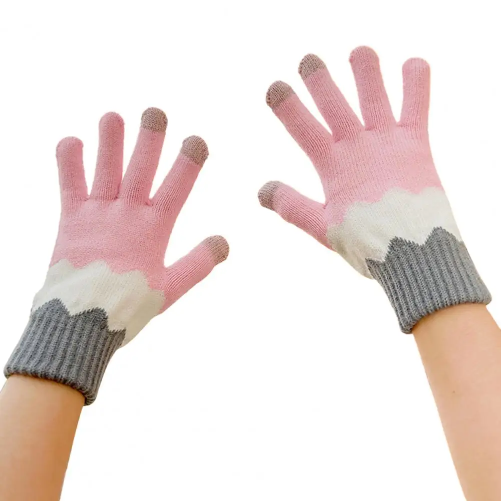 

Gloves Knitted Winter Cycling Gloves with Touch Screen Anti-slip Warm Unisex Gloves for Weather Soft Elastic