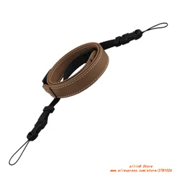 Elegant PU Leather Camera Shoulder and Neck Strap (B style khaki color)