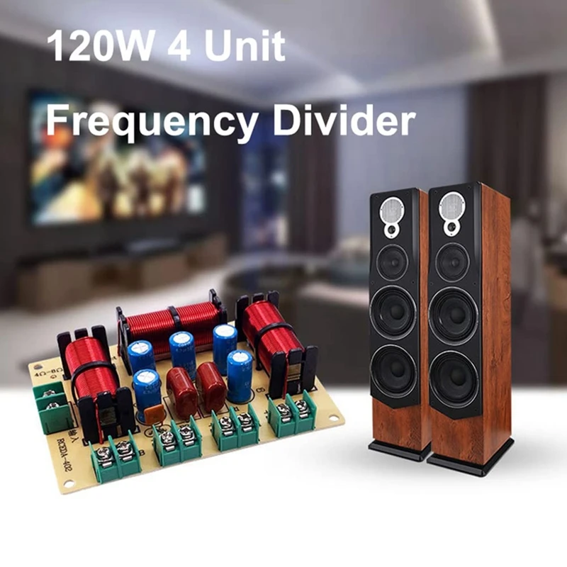 4 Way Speaker Bass Frequency Divider Home Theater Hifi Stereo Circuit Stereo Audio Crossover Filters 2PCS, speaker repair parts