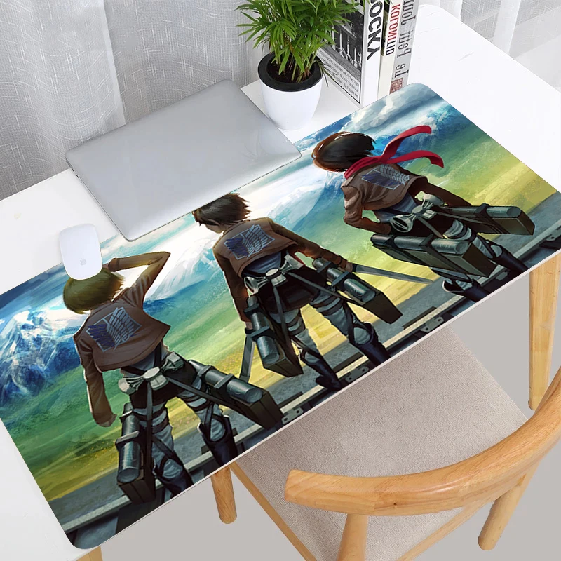 Attack On Titan Mouse Pad Desk Protector Tappetino Per Tastiera Gaming Gamer Accessori Per Pc Mat S Computer Desktop Anime Mousepad