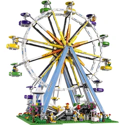 Ensemble de figurines Street View, 2464 pièces, blocs de construction, grande roue, briques, jouets, cadeaux d'anniversaire pour garçons et filles, 15012 