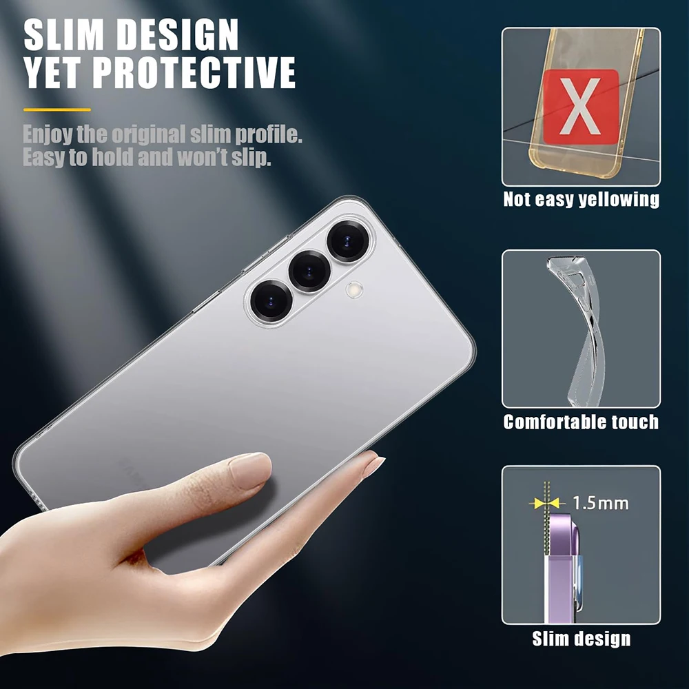 Ultra-Thin Transparent Silicone Back Cover - Soft Case