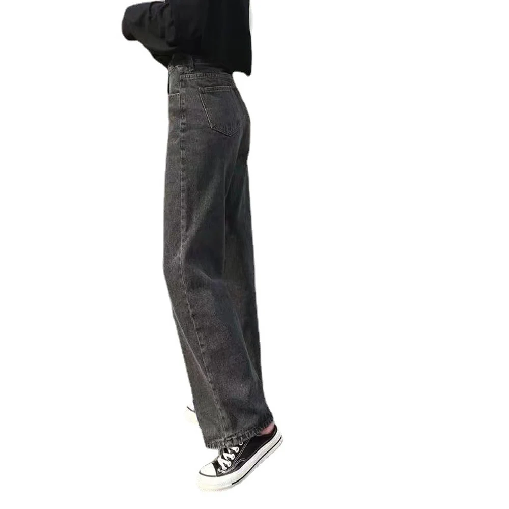 Women High Waist Wide Leg Straight Jeans Autumn Winter