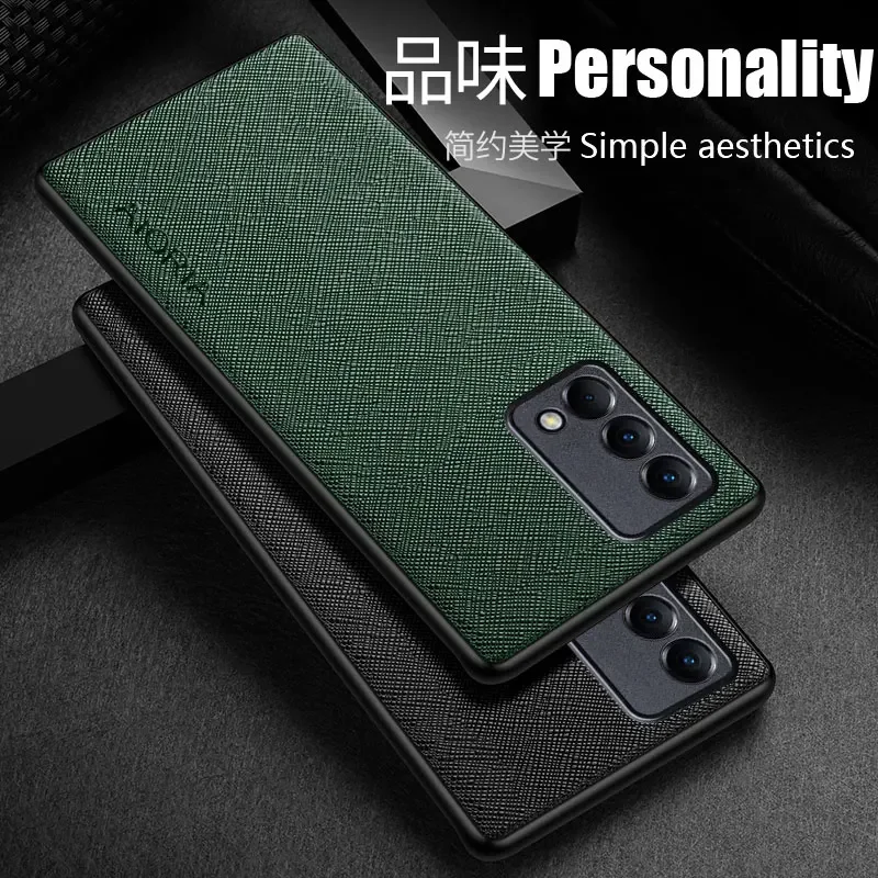 Custodia Per Oppo Realme Gt Master Edition 5G Funda Cross Pattern Cover In Pelle Coque Di Lusso Per Realme Gt Master Case Capa