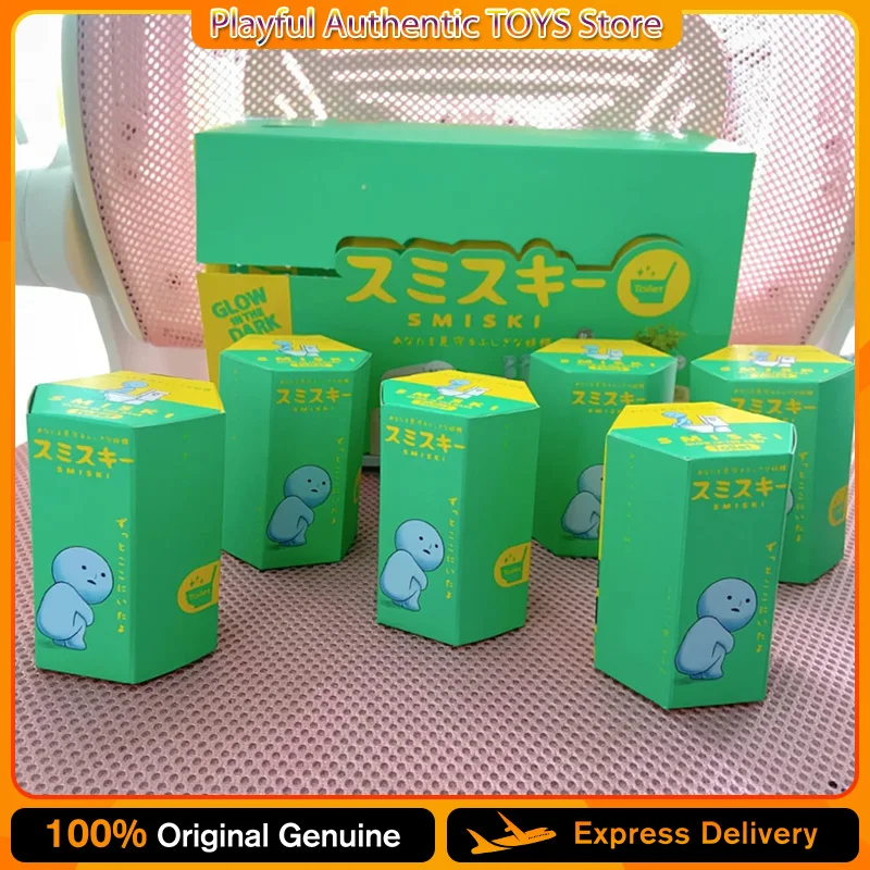 Figurine Sonny Angel Genuine Smiski Toilet Series Mini Figure Glow In The Dark Blind Box Green Dolls Desktop Decor Surprise_voghion.com
