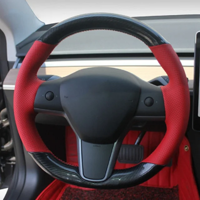 Couvre-volant,style-7--couverture Tressée Pour Volant De Voiture, 2022  Personnalisé, Pour Tesla