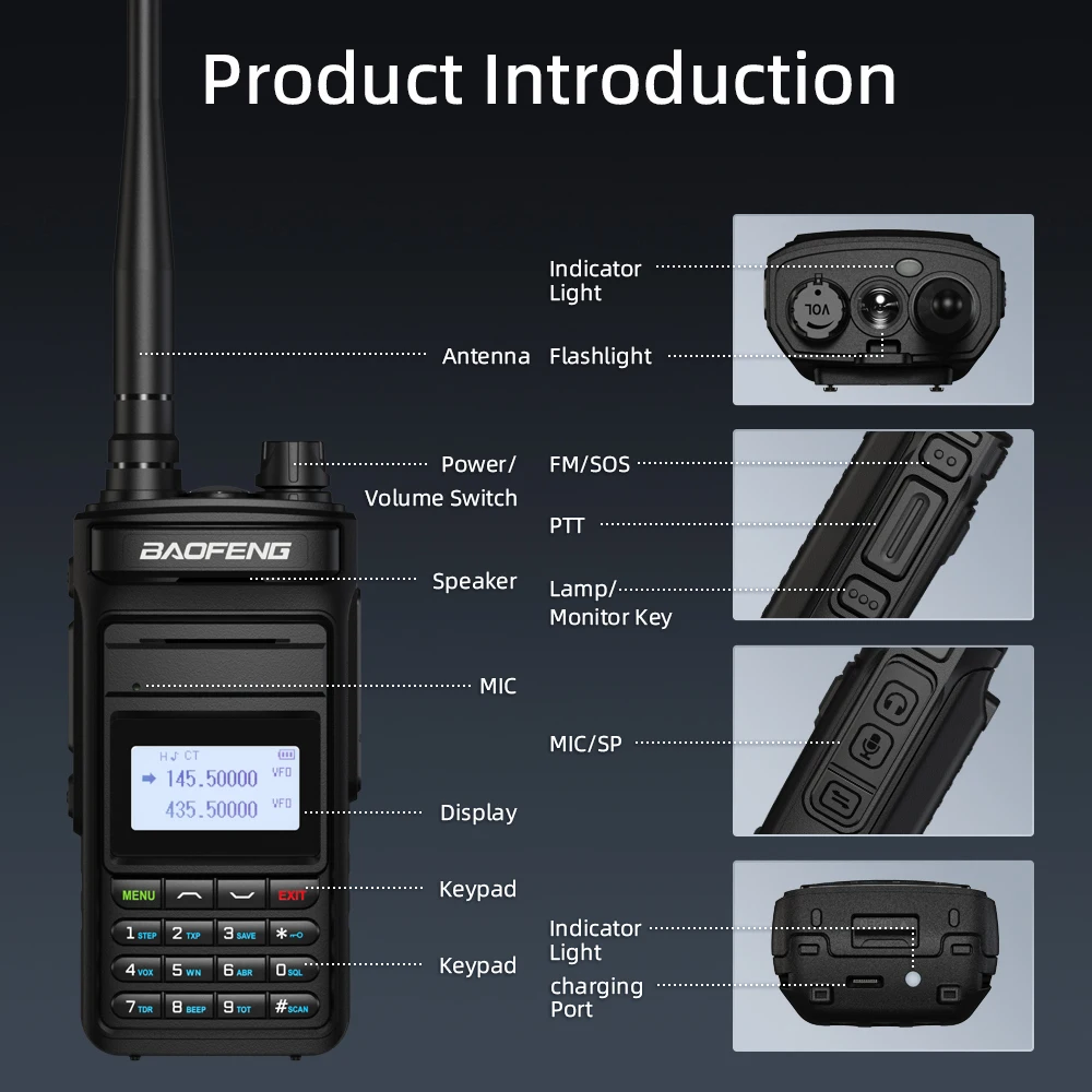 Baofeng GT-68 [4 Packs] FRS Radios | License-free | Typc-C Charging |  CTCSS/DCS