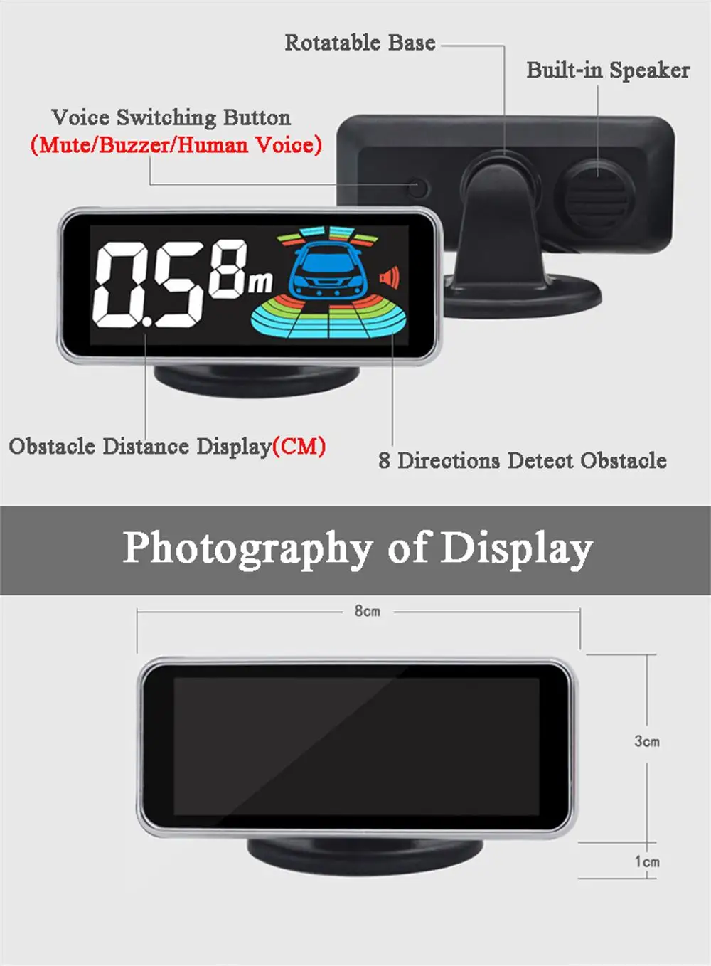 Retromarcia del Radar dell'auto parcheggio retromarcia dell'automobile Radar di retromarcia rilevatore di Monitor veicolo Parktronic parcheggio 8 sensori di Backup 12 Retromarcia del Radar dell'auto parcheggio retromarcia dell'automobile Radar di retromarcia rilevatore di Monitor veicolo Parktronic parcheggio 8 sensori di Backup - S169528b8dde4447999c9f23f633e38156