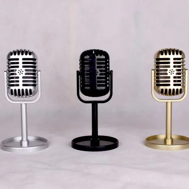 Simulation Classic Retro Dynamic Vocal Microphone Vintage Style Mic Universal Stand For Live Performanc Karaoke Studio Recording 5