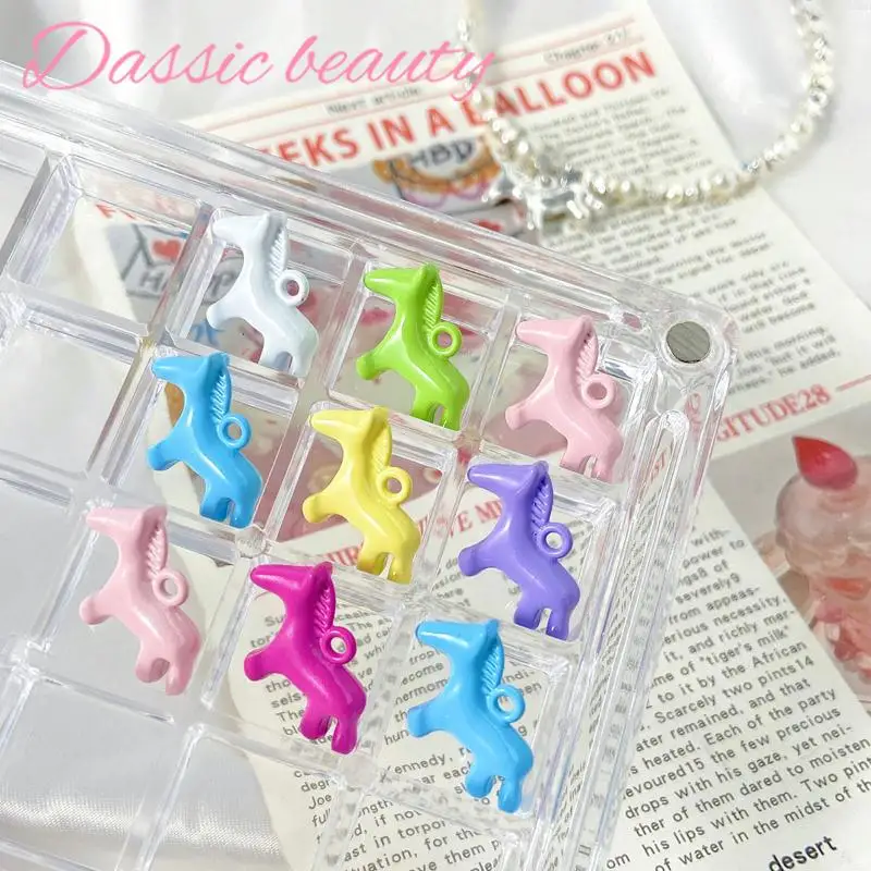 5Pcs Color Pendants Horse Animal Pendant Charms Handmade Necklace Earrings Accessories Diy Jewelry Making Findings
