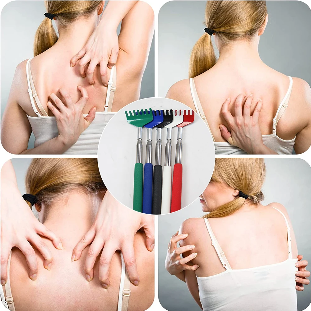 Telescopic Back Scratcher Portable Extendable Stainless Steel Back Scratchers Men Women Hand Massage Tool with Non Slip Handle back scratchers massage tool