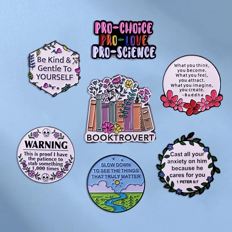 FunnyEnglishSentenceBroochCelebrityQuoteBadgeFashionLapelPin