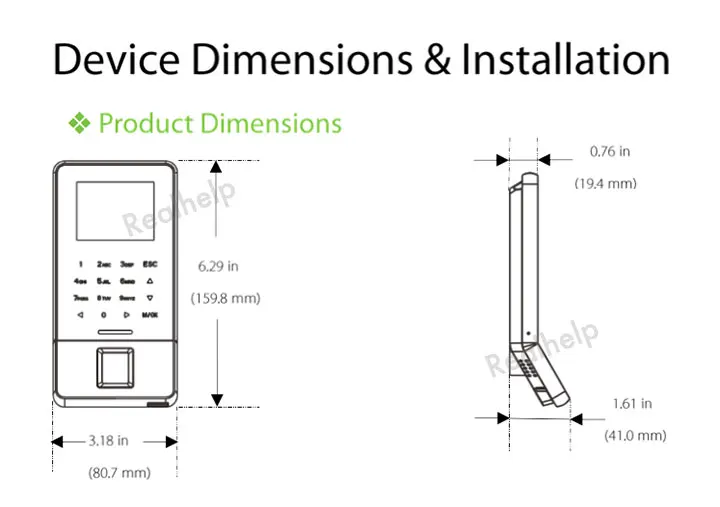 Boční profil terminálu