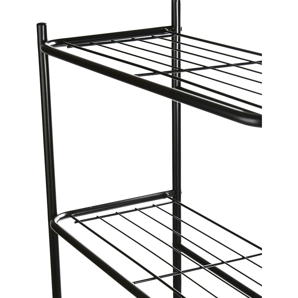 Over The Toilet Storage Rack, Bathroom Organizer, Bathroom Shelves, Metal, 23.5" L x 10.25" W x 70.5" H, Black 6