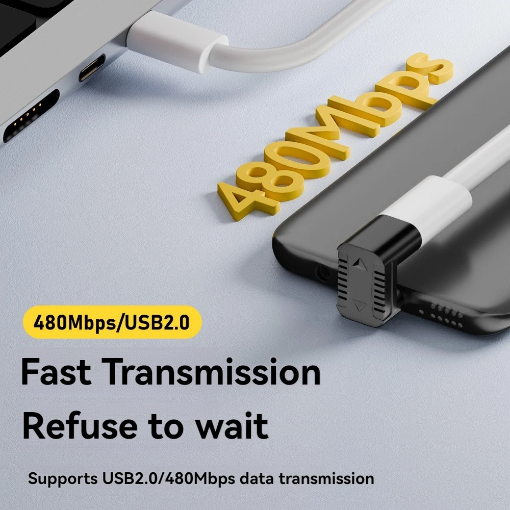 C타입 암에서 마이크로 수 USB 2.0 어댑터, 마이크 인터페이스, 480Mbps 데이터 변속기, 10W 고속 충전 어댑터