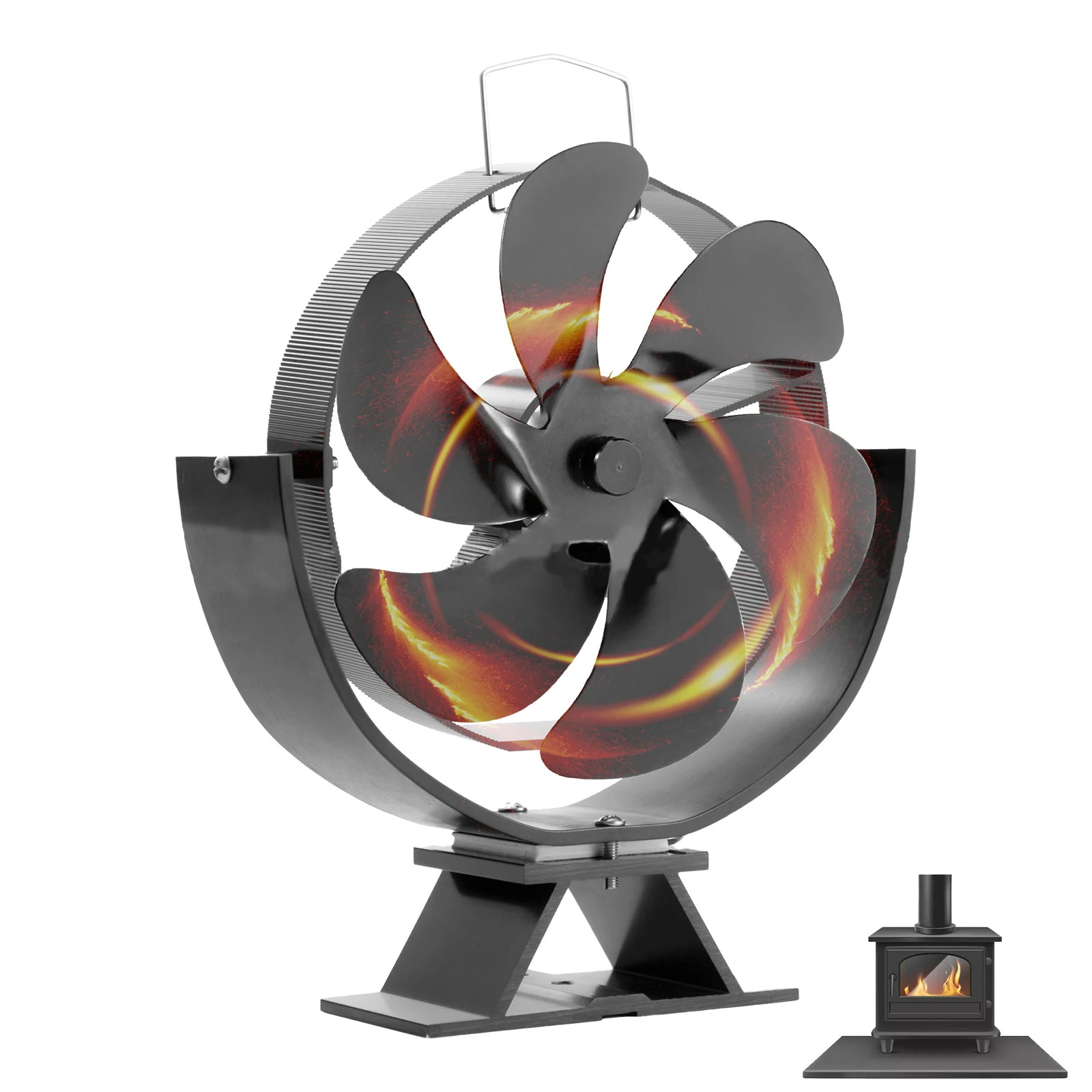 

Upgraded Adjustable Angle New Fireplace Fan Multi-angle Adjustable 6 Leaves