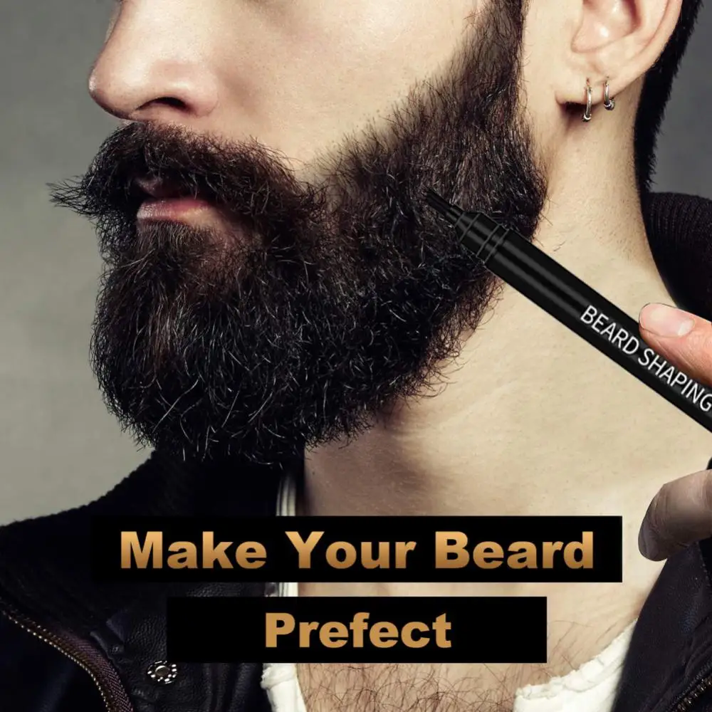 Beard Pen For Men Beard Filling Pen Kit Barber Pencil Enhancer Brush Waterproof Coloring Tools Black Brown Gifts For Men