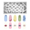 Lotus Flowers Nail Stamping Plate Stainless Steel Template Flower Pattern Rectangle Template Manicure Nail Art Stamp Image Plate 2