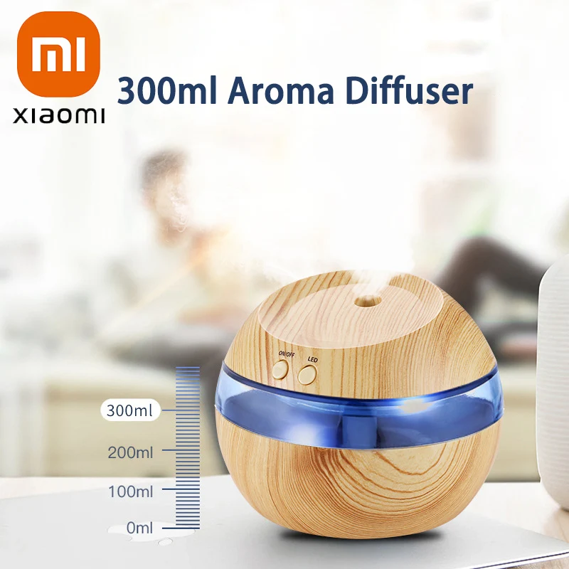 

Xiaomi Wood Aromatherapy Humidifier Household Air Humidifier Ultrasonic Mute Colorful Humidifier Spray Instrumen Rechargeable