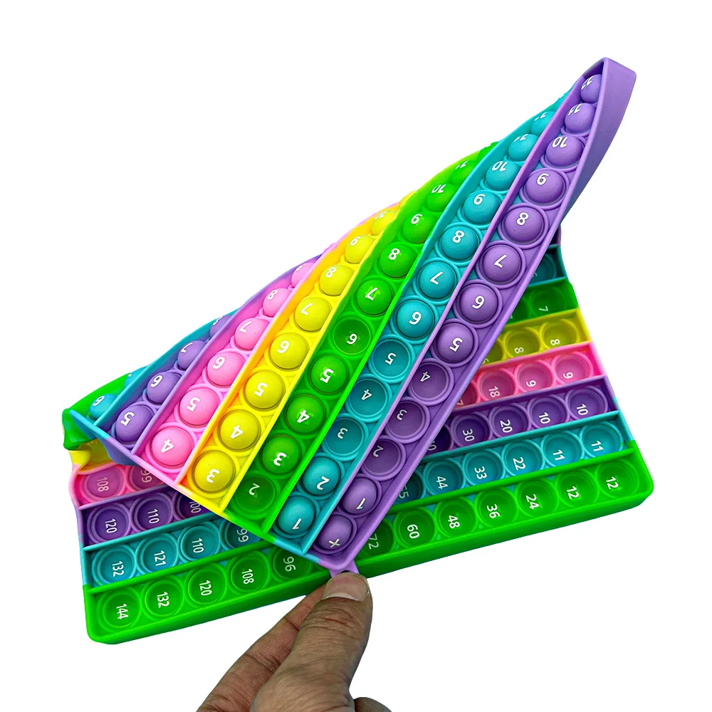 1pc 12x12&12+12 Multiplication Addition Pop Game Toy, Macaron Silicone Math Times Table Learning Stationery Educational Toy 6