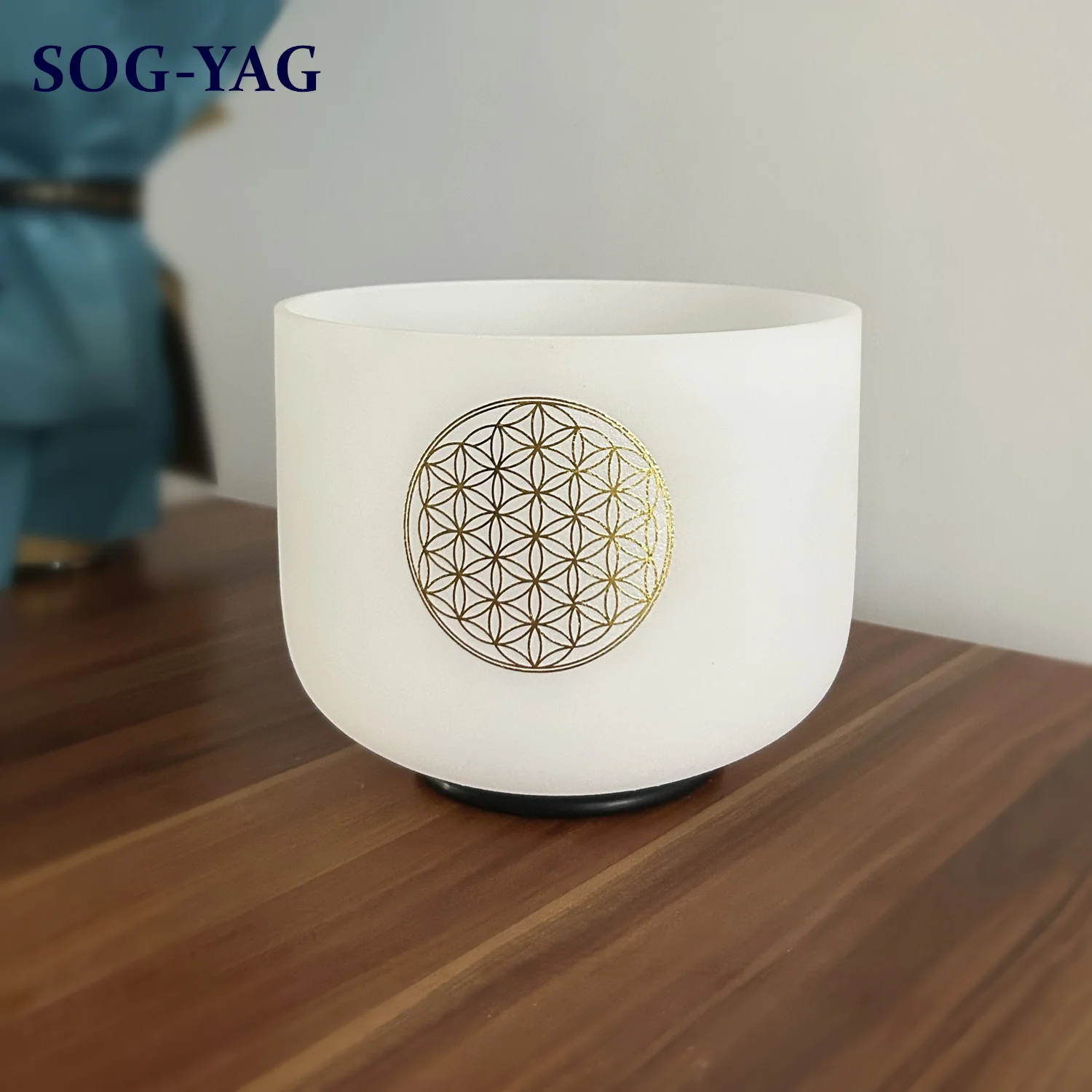 

SOG-YAG 528HZ 8 Inch Frosted Chakra Quartz Crystal Singing Bowl for Sound Healing Yoga Relax Meditation with Free Mallet