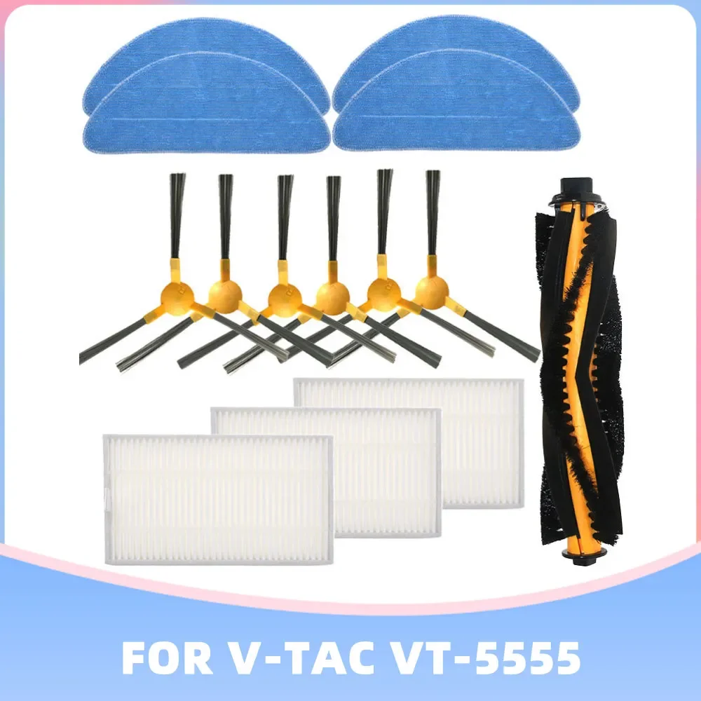 Replacement Main & Side Brush Hepa Filter Mop Primary Filter For V-Tac Vt-5555 / Vt-5556 Robot Vacuum Cleaner Accessories