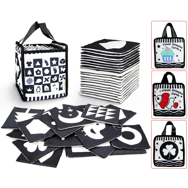 

High Contrast Visual Stimulation Cards Baby Sensory Cards Montessori Toys Development Cognition Early Learning Educational Toys