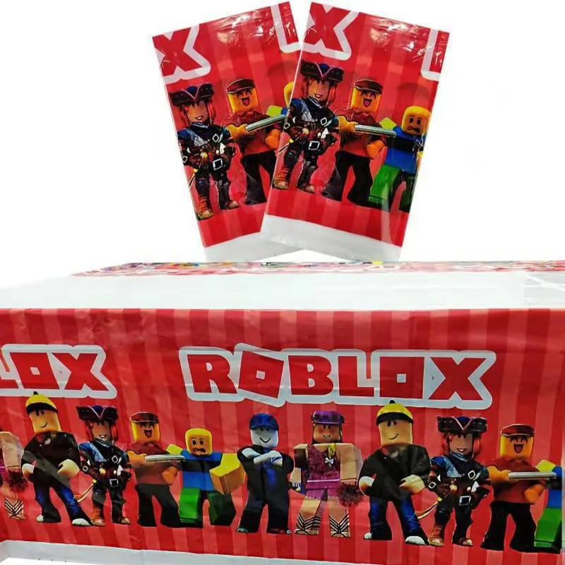 Roblox Birthday Party Tablecloth Kiddie Corner Roblox Theme 1pcs Lot Happy Birthday Party Table Kit Cover Baby Shower Decorations Kids Boys Girls 