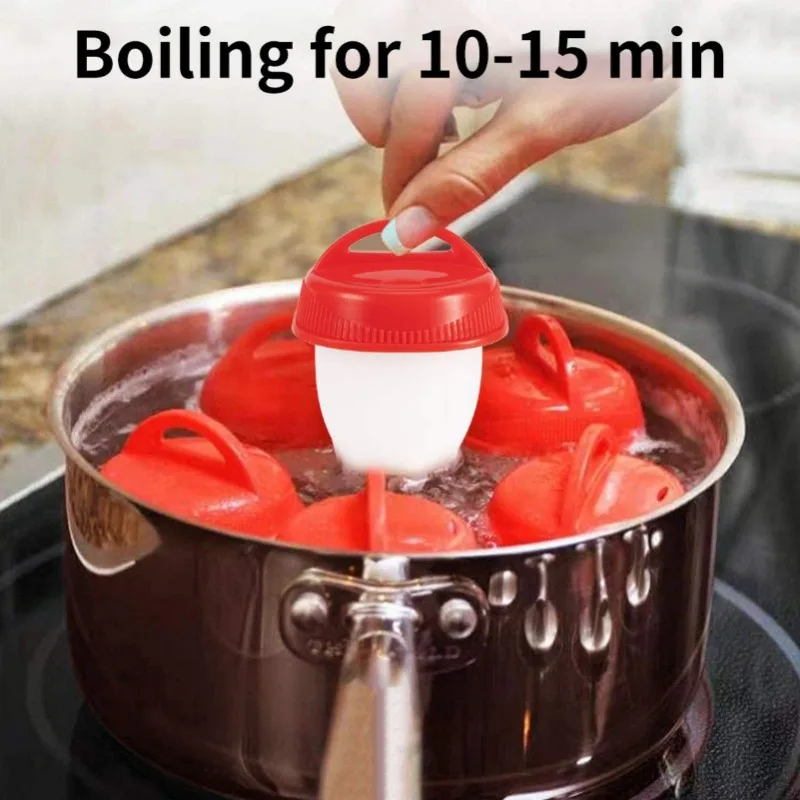 Silicone Egg Cooker, Boiled Egg Cooker without Shell, BPA Free Silicone Boiler Steamer, Non-stick Cups Fast Poacher.
