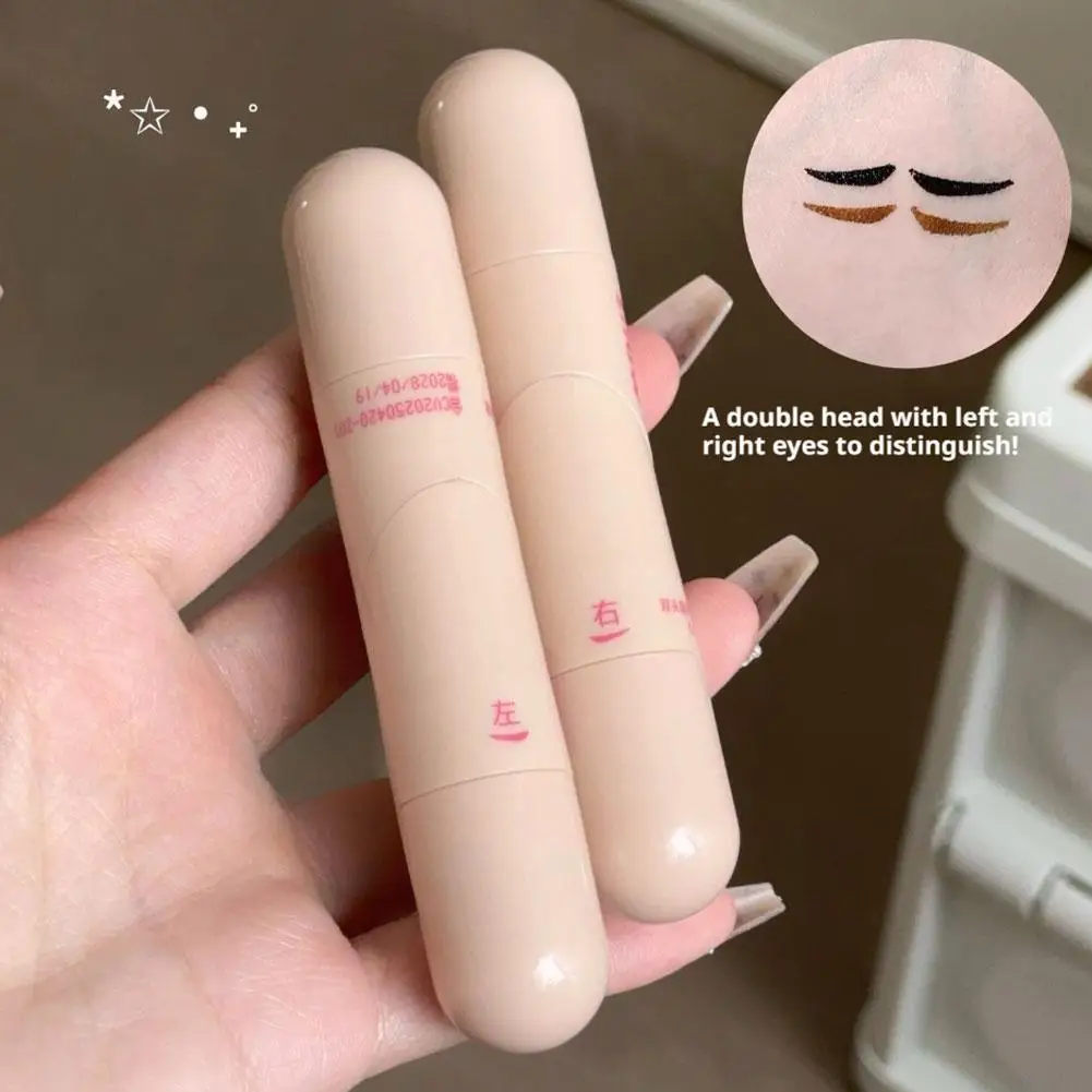 Foldable Eyeliner Stamp Waterproof Smudge Proof Gel Eyeliners Pen Tool For Perfect Wings Easily Draw Eye Makeup (Black+Brown)